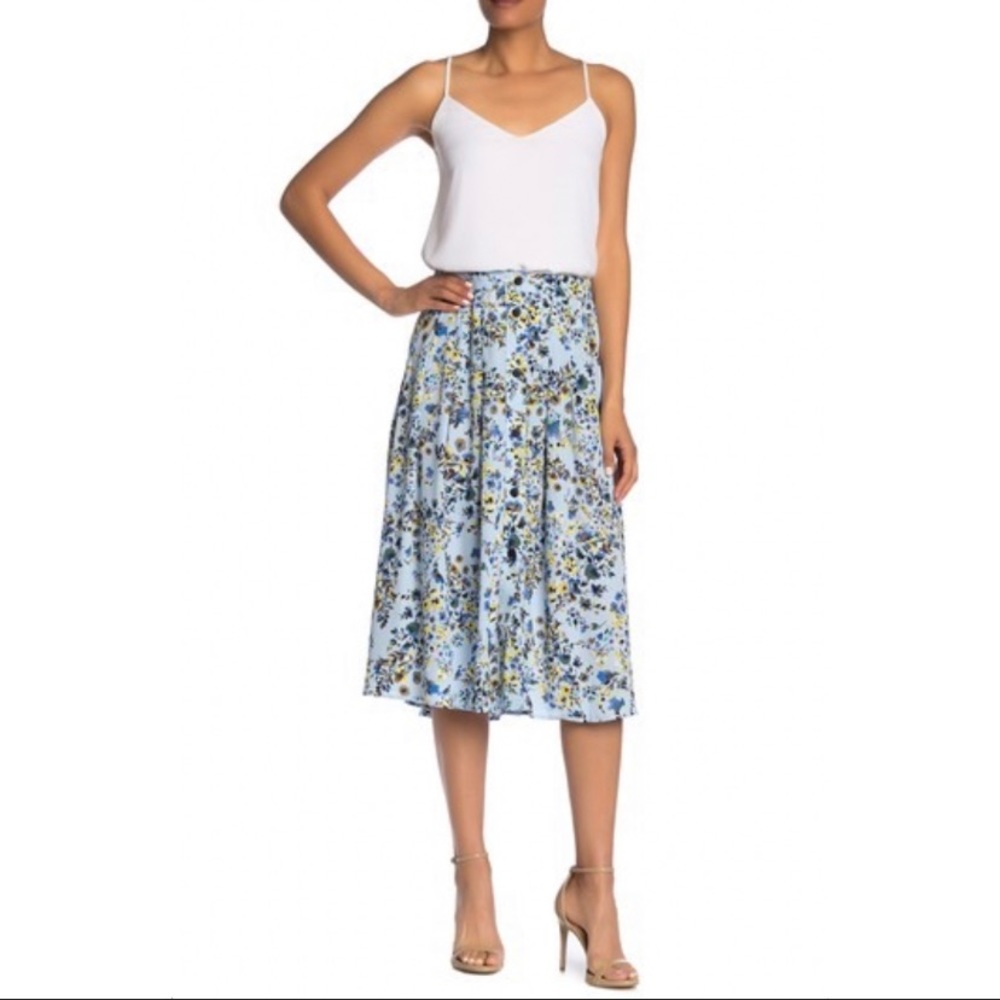 nanette lepore Ditsy Floral Print Midi Skirt